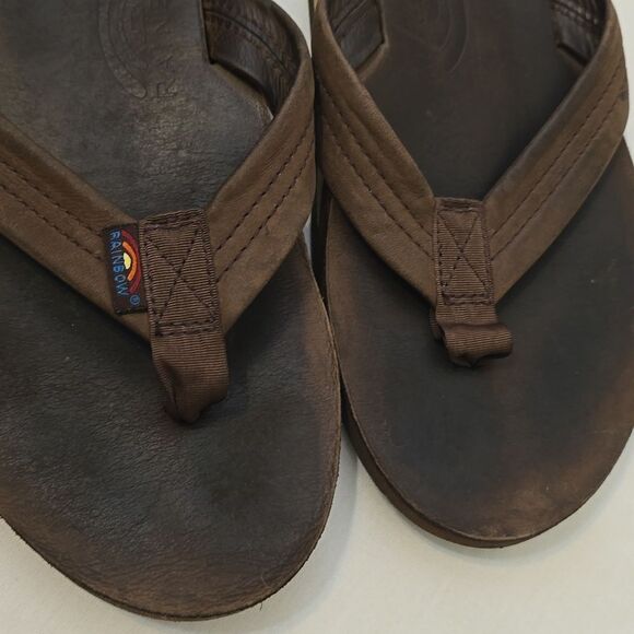Rainbow Sandals Single Layer Arch Support Premier Leather with 1" Strap Expresso - Picture 2 of 6